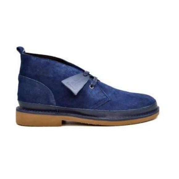 British Walkers Cambridge Men's Blue Suede Desert Boots - Picture 3 of 7